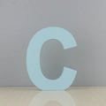 Light blue large wooden letter C macaron color decorative sign for home and wedding decor - Letter C