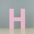 Lettre H décorative 3D en bois rose pastel pour maison et fêtes modernes - Lettre H