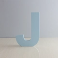 Lettre J décorative en bois bleu clair mat pour la décoration de maison et mariage - Lettre J