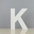 Minimalist large white 3D standing wooden letter K for home decor and party props - Letter K