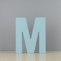 Grande lettre M décorative en bois bleu ciel pour décoration de maison et mariage - M