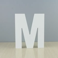 Minimalist white wooden decorative 3D letter M for creative home wall and desk decor - M