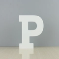 3D large white decorative wooden letter P for minimalist home wall decor and DIY props - Letter P