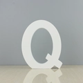 Minimalist large white wooden letter Q decoration for wall art and creative home styling - Letter Q