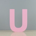 Lettre U décorative en bois rose, signe 3D pour décoration d'intérieur et de fête - Lettre U