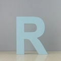 Grand décor de lettre R en bois bleu clair pour la maison et accessoires de mariage - Lettre R