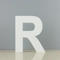 Minimalist white wooden letter R decorative ornament for wall hanging and home decor - Letter R