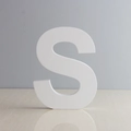 Minimalist white wooden decorative 3D letter S for creative wall and home decor - S
