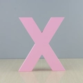 Lettre X décorative en bois rose avec finition mate pour décoration de maison - Lettre X