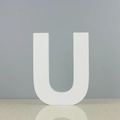 Large decorative white wooden letter U for 3D DIY wall decor and creative photography props - Letter U