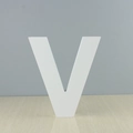 White 3D decorative wooden letter V for wall decor and photography props - Letter V