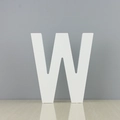 Large white wooden 3D uppercase letter W decorative ornament for wall art or desk display - Letter W