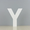 Large white wooden letter Y decor for minimalist home wall decoration and photo props - Letter Y