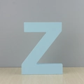Lettre Z décorative en bois bleu macaron, ornement sur pied pour maison et mariages - Lettre Z