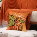 Oranje kussensloop met pompoenprint en PUMPKIN-tekst voor herfstige woondecoratie - Ymf86-1 / 45*45cm (enkele Kussensloop)