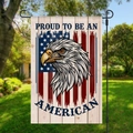 Independence Day garden flag with bald eagle and American flag for outdoor yard decor - Bald Eagle and US Flag (HYQ22-1)