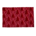 Tovaglietta di Natale in velluto rosso con alberi di Natale ricamati in oro 3D - Rosso Albero di Natale con Paillettes