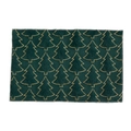 Tovaglietta natalizia in velluto verde scuro con ricamo ad albero in paillettes oro - Verde Albero di Natale con Paillettes