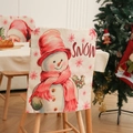 Housses de chaise de Noël en lin avec bonhomme de neige et Père Noël pour la fête - Motif Père Noël Classique (YT01-4)