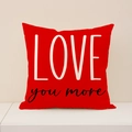 Red Valentine's gnome pillow cover with LOVE you more print for home sofa decor - Pillowcase Only / LOVE Lettering Style (VP008-2)