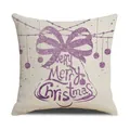 Vierkante kerstkussensloop met paarse rendierbelprint en vakantiegroet erop - Paarse Glitters Bellen (YMA6-14) / 45x45cm(Alleen Hoes)