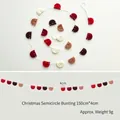 Christmas wool felt bunting banner with red and brown semicircles, 150cm length decoration - Semicircle Bunting