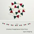 Christmas wool felt pennant banner in red, green and white, 115cm length for tree decor - Bunting Flag