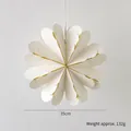 Pendaglio fiocco di neve 3D bianco 35cm con bordi dorati per decorazione natalizia - Fiocco di neve piccolo a tre strati con bordo dorato (35cm) / 132g