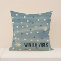 Housse de coussin Winter Vibes avec motif flocons de neige bleus et pois colorés - Style Bleu Clair à Pois Colorés (XP030-5)