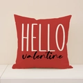 Roter Kissenbezug zum Valentinstag mit HELLO valentine Aufdruck und Katzenmuster - Roter HELLO Valentine Stil (VP012-4) / 45x45cm(Nur Bezug)