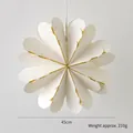 Fiore di carta bianca 45cm con petali a cuore stratificati e bordo dorato - Fiocco di neve grande a tre strati con bordo dorato (45cm) / 210g