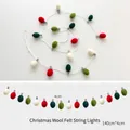 140cm handmade Christmas wool felt bulb string garland in red white and green colors - 140cm Multicolor Style