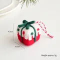 Mini adorno de caja de regalo de fieltro de lana rojo y blanco para el árbol de Navidad - Caja de Regalo D (N25115-D)