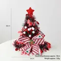 Cappello a forma di albero di Natale rosso e nero con stella e fiocco a righe, 38cm - Cappello Albero di Natale Rosso con Fiocco