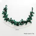 Christmas wool felt holly berry garland 120cm holiday decoration for tree hanging - Red Berry Leaf Garland / Length 120cm