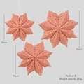 Lot de 3 lanternes étoiles origami orange-rose en tailles 35 cm, 45 cm et 55 cm pour Noël - Style Flocon de Neige / Rose