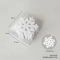 Set di 4 decorazioni a fiocco di neve bianche glitterate in una scatola di plastica - Stile Fiocco di Neve