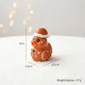 Gingerbread Christmas duck resin figurine with red hat and candy details, 8cm height - Gingerbread Man Style