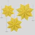 Lot de 3 lanternes étoiles en papier jaune, tailles 35cm, 45cm et 55cm pour la décoration - Style Flocon de Neige / Jaune