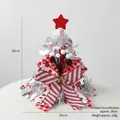 Cappello per albero di Natale argento con stella rossa e fiocco, dimensioni 38x34cm festivo - Cappello Albero di Natale Argento con Fiocco