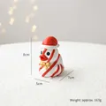 Christmas gingerbread resin duck figurine with candy cane stripes and Santa hat 8cm - Red and White Candy Style