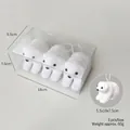 Set de 3 adornos navideños de osos polares blancos flocados en caja transparente - Estilo Oso Polar B