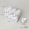 Set de 3 adornos de ardilla flocada blanca para decoración de árbol de Navidad en caja - Estilo Ardilla A