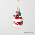 Mini-Weihnachtsmann-Anhänger aus Harz mit Weihnachtsbaum, Weihnachtsdeko, 5x3cm - Roter Schneemann