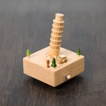 Wooden music box with Leaning Tower of Pisa miniature and small moving train - Leaning Tower (1503)
