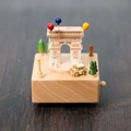 Handcrafted wooden music box featuring Arc de Triomphe with colorful balloons design - Arc de Triomphe (1506)