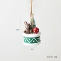 Handcrafted resin bear Christmas ornament with mini tree and red ball, weight approx 14g - Brown Bear
