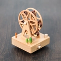 Exquisite Ferris wheel wooden music box with ferris wheel detail and wind-up knob - Square Base Ferris Wheel (1501A)
