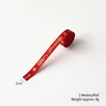 Ruban de Noël rouge avec imprimé doré Merry Christmas et flocons, largeur 1cm et 2m long - 1cm Lettre de Noël (2m)