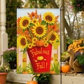 Fabulous Fall double-sided garden flag featuring pumpkins and sunflower bucket - Fgf025 / 30x45cm (without Pole)